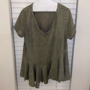 Green oversized fashion top